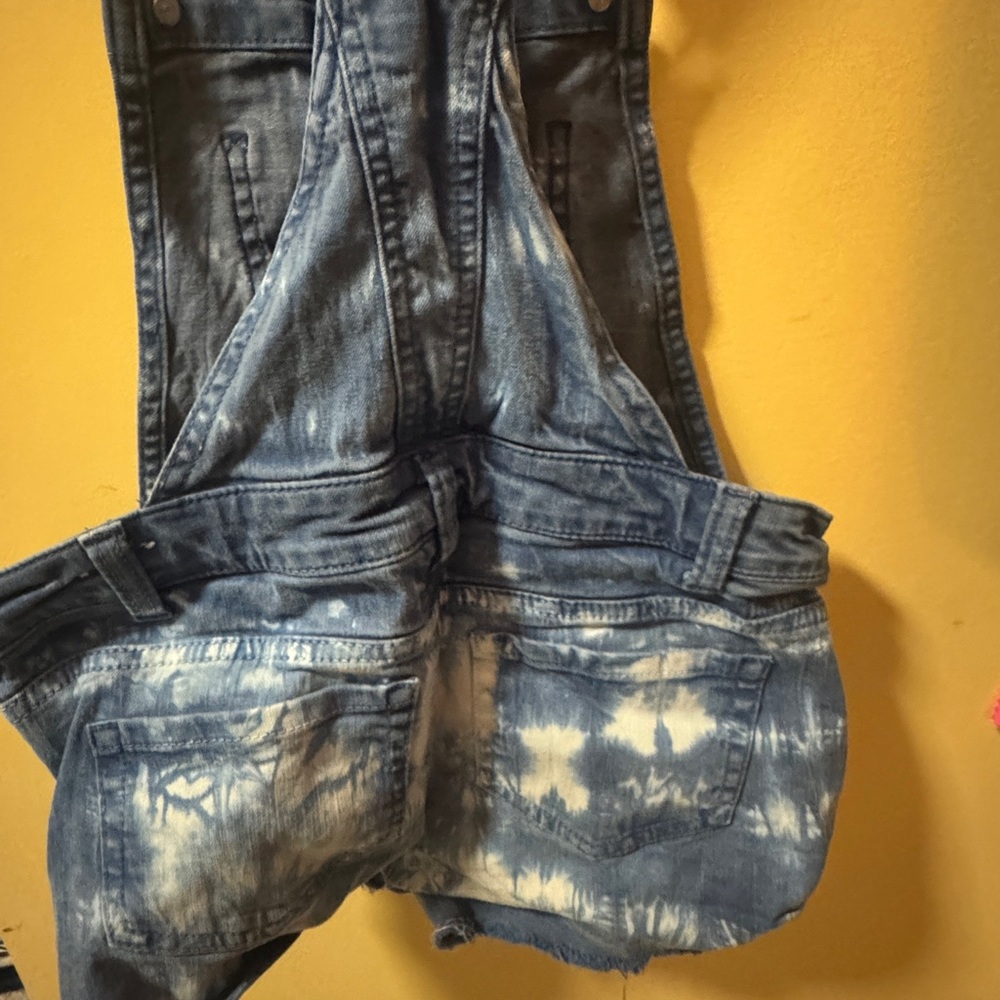 🌻 Justice Blue and White Tie-Dye Shortalls (Overalls) - Picture 4 of 4